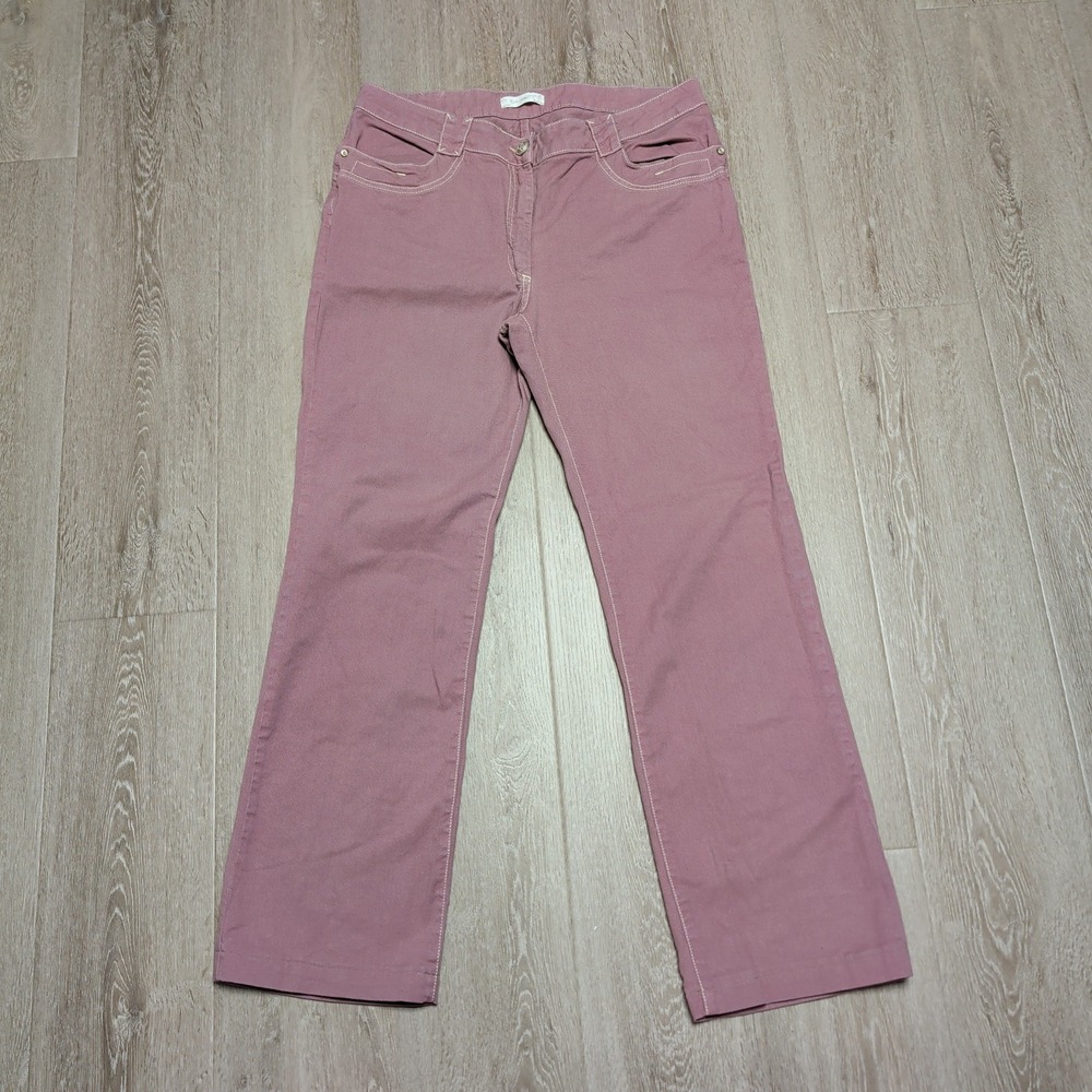 Elisa Cavaletti Womens 34x30.5 Dusty Rose Straight Leg Jeans‎ Made Italy Stretch